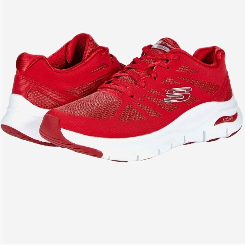 Red Arch Fit Sneaker by Sketchers